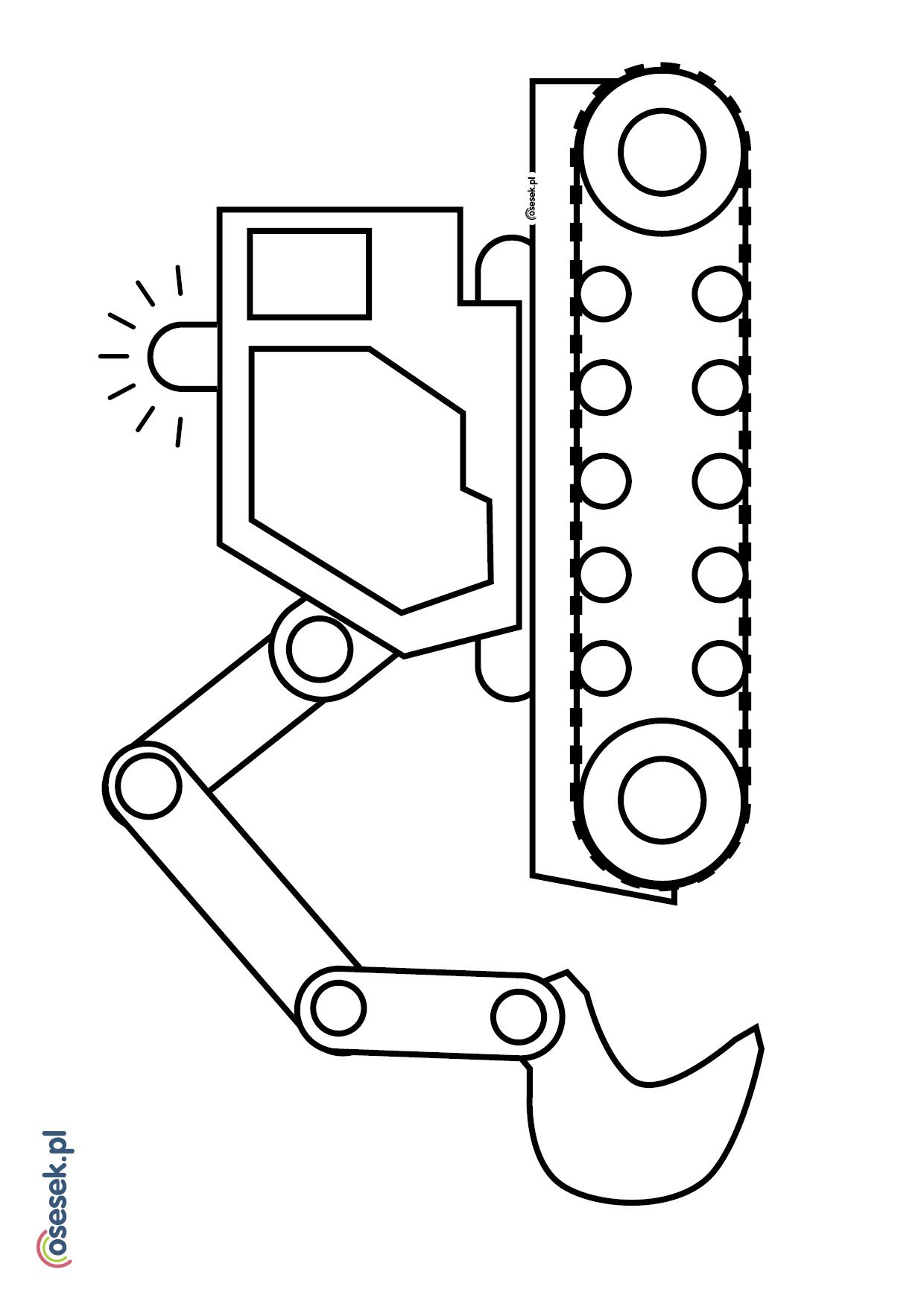 Koparka kolorowanka dla dzieci do druku Osesek.pl