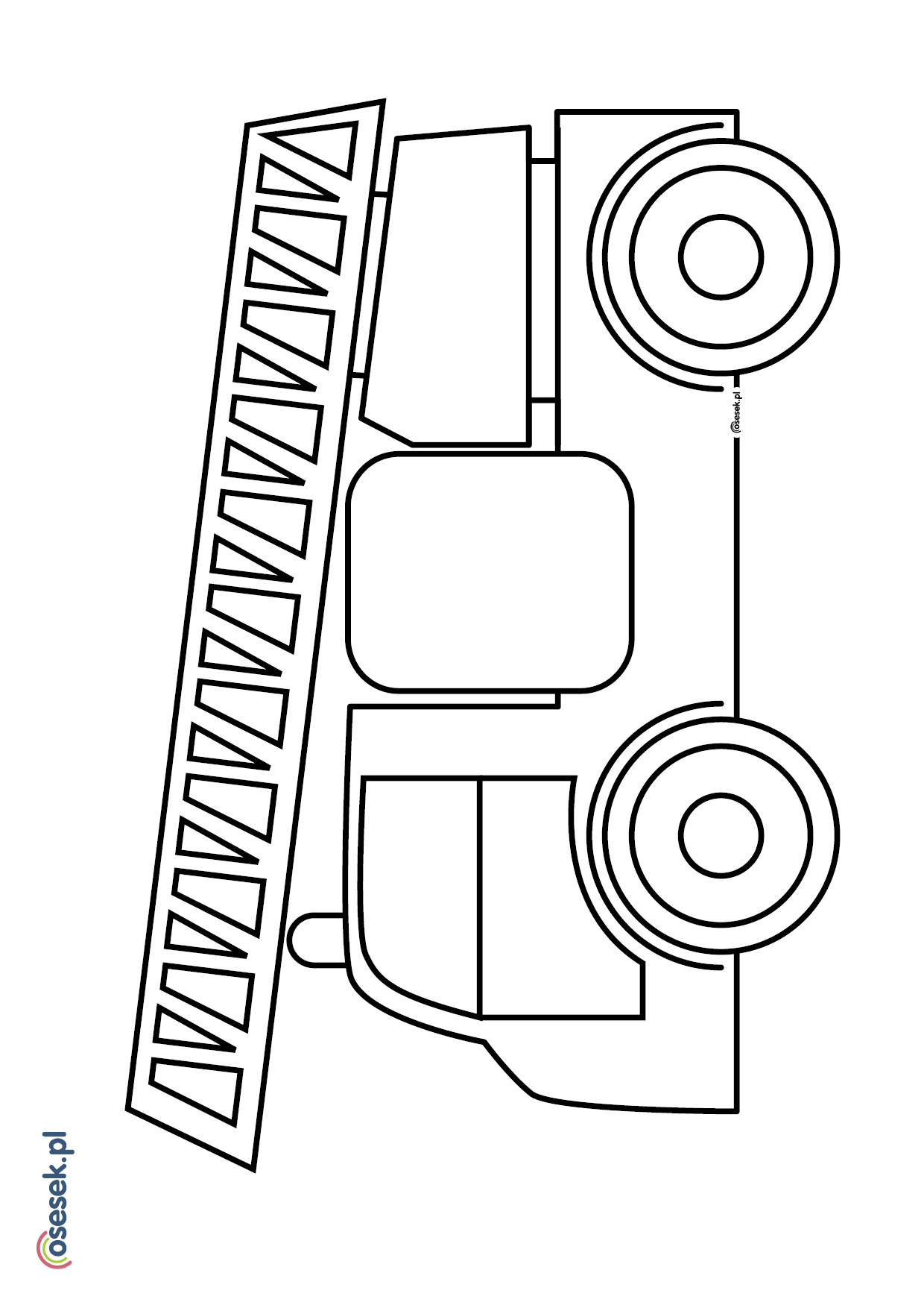 Wóz strażacki kolorowanka dla dzieci do druku osesek